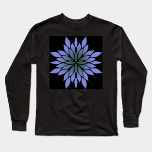 Lilac  floral symmetrical pattern with black background Long Sleeve T-Shirt